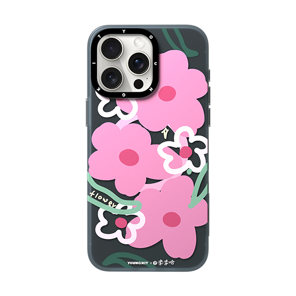 قاب آیفون 15Pro Max یانگکیت مدل Pink Florwer YOUNGKIT Pink Florwer Pink iPhone  15 Pro Max Case