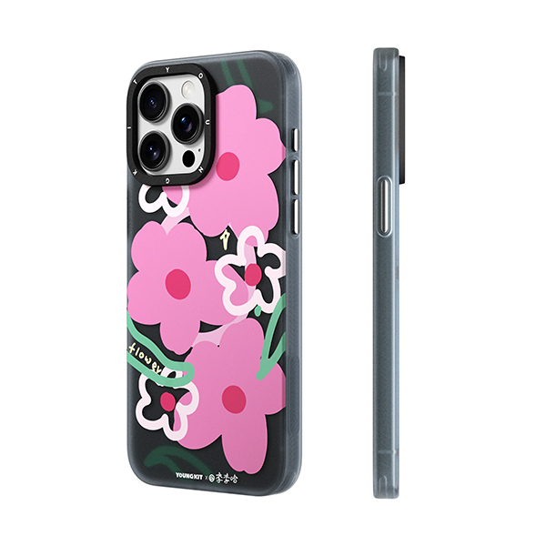 قاب آیفون 15Pro Max یانگکیت مدل Pink Florwer YOUNGKIT Pink Florwer Pink iPhone  15 Pro Max Case