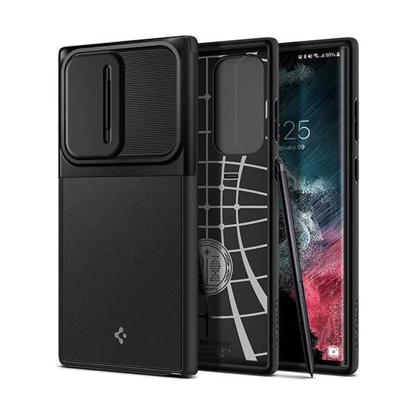 قاب گلکسی S22 Ultra اسپیگن مدل Optik Armor Spigen Optik Armor Black Galaxy S22 Ultra Case