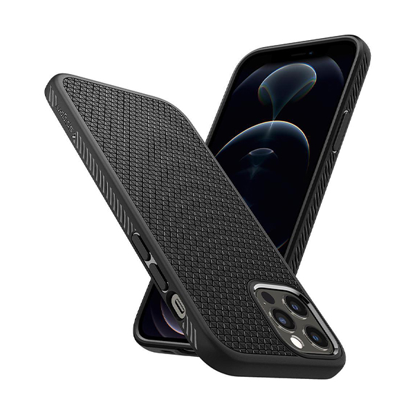 قاب آیفون 12/12Pro اسپیگن مدل Liquid Air Spigen Liquid Air Matte Black iPhone 12/12 Pro Case