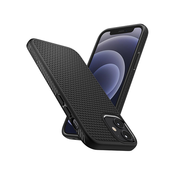 قاب آیفون 12mini اسپیگن مدل Liquid Air Spigen Liquid Air Matte Black iPhone 12 mini Case