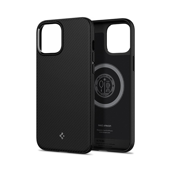 قاب آیفون 12/12Pro اسپیگن مدل Mag Armor Spigen Mag Armor Matte Black iPhone 12/12 Pro Case