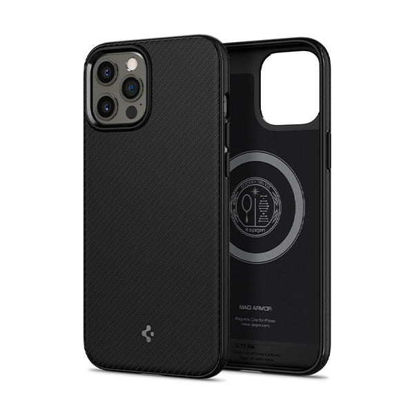 قاب آیفون 12Pro Max اسپیگن مدل Mag Armor Spigen Mag Armor Matte Black iPhone 12 Pro Max Case