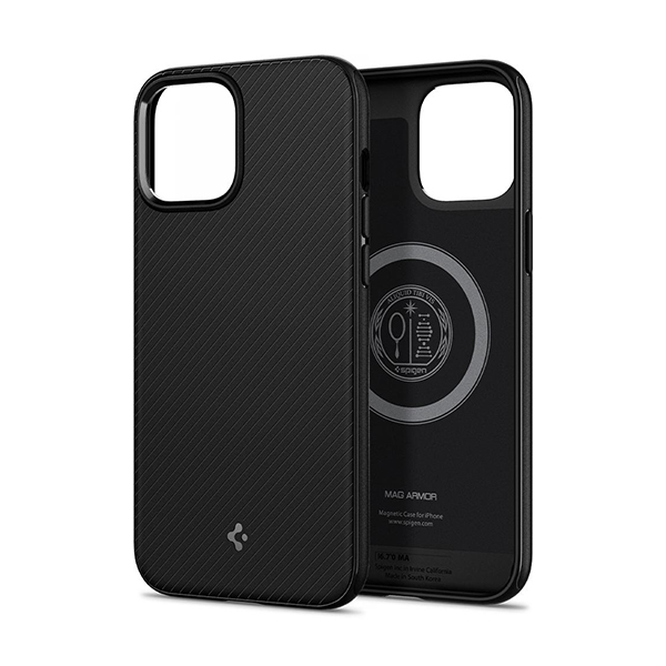 قاب آیفون 12Pro Max اسپیگن مدل Mag Armor Spigen Mag Armor Matte Black iPhone 12 Pro Max Case