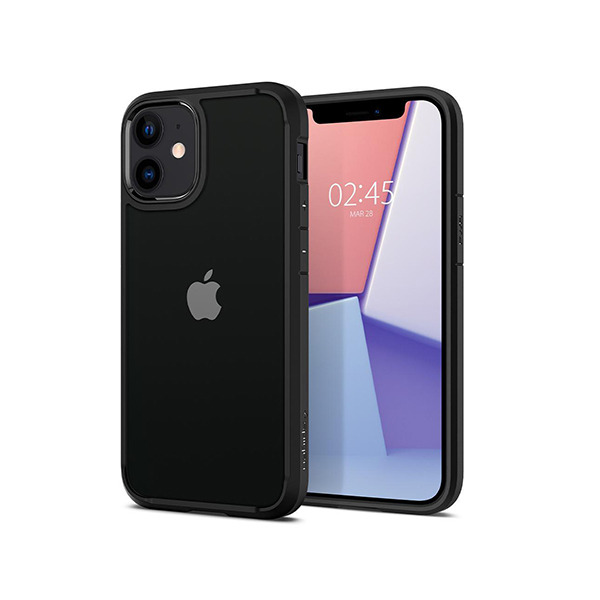 قاب آیفون 12mini اسپیگن مدل Crystal Hybrid Spigen Crystal Hybrid Matte Black iPhone 12 mini Case