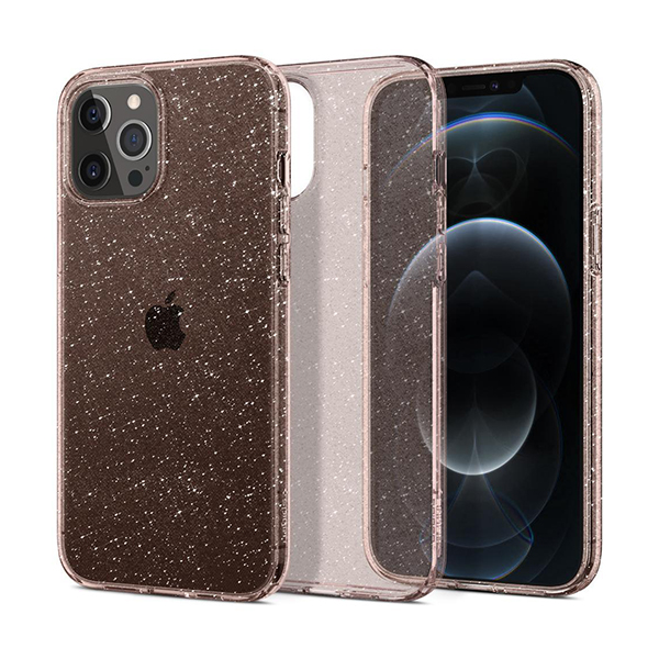 قاب آیفون 12Pro Max اسپیگن مدل Liquid Crystal Glitter Spigen Liquid Crystal Glitter Rose Quartz iPhone 12 Pro Max Case