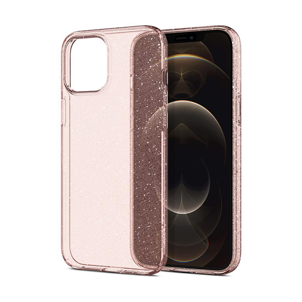 قاب آیفون 12Pro Max اسپیگن مدل Liquid Crystal Glitter Spigen Liquid Crystal Glitter Rose Quartz iPhone 12 Pro Max Case