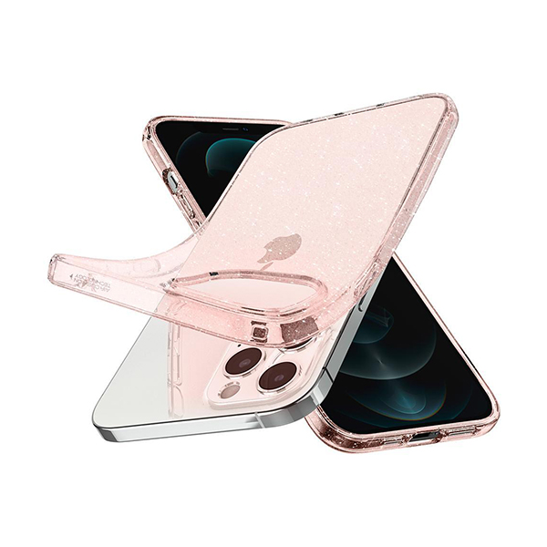 قاب آیفون 12Pro Max اسپیگن مدل Liquid Crystal Glitter Spigen Liquid Crystal Glitter Rose Quartz iPhone 12 Pro Max Case