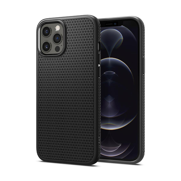 قاب آیفون 12Pro Max اسپیگن مدل Liquid Air Spigen Liquid Air Matte Black iPhone 12 Pro Max Case