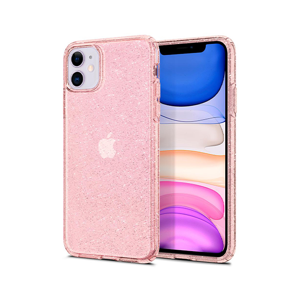 قاب آیفون 11 اسپیگن مدل Liquid Crystal Glitter Spigen Liquid Crystal Glitter Rose Quartz iPhone 11 Case