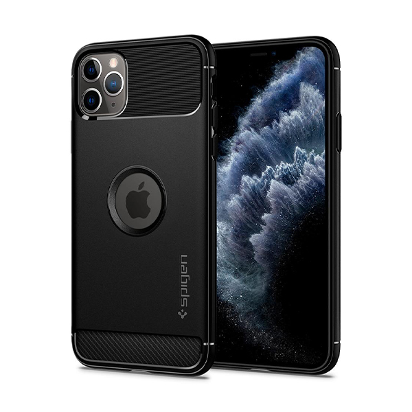 قاب آیفون 11Pro Max اسپیگن مدل Rugged Armor Spigen Rugged Armor Matte Black iPhone 11 Pro Max Case