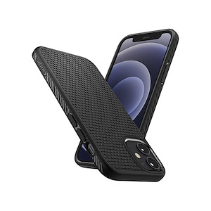 قاب آیفون 12mini اسپیگن مدل Liquid Air Spigen Liquid Air Matte Black iPhone 12 mini Case