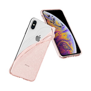 قاب آیفون Xs Max اسپیگن مدل Liquid Crystal Glitter Spigen Liquid Crystal Glitter Rose Quartz iPhone Xs Max Case