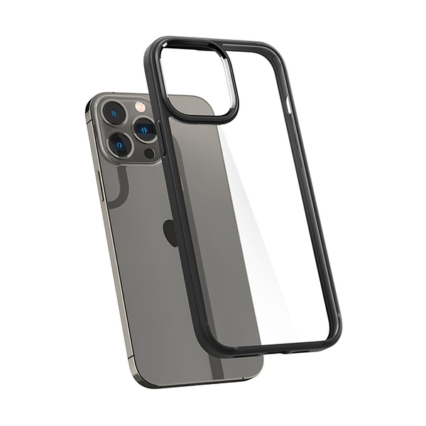 قاب آیفون 13Pro Max اسپیگن مدل Crystal Hybrid Spigen Crystal Hybrid Matte Black iPhone 13 Pro Max Case