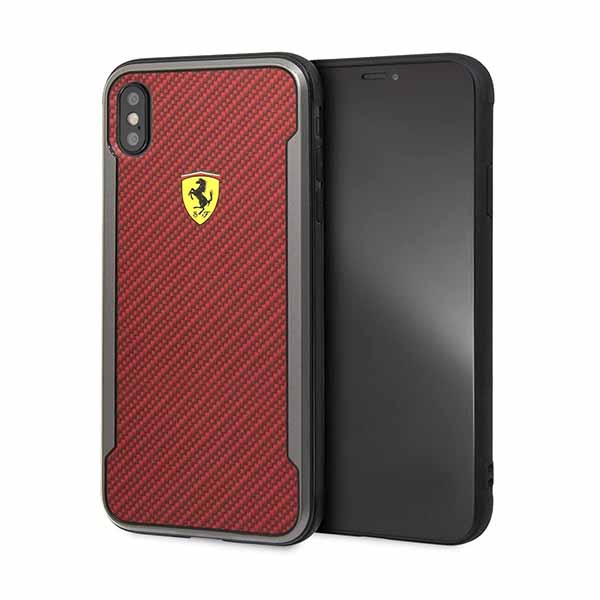 قاب آیفون XS Max سی‌جی موبایل مدل Ferrari Carbon Fiber Effect CG Mobile Ferrari Carbon Fiber Effect Red iPhone XS Max Case