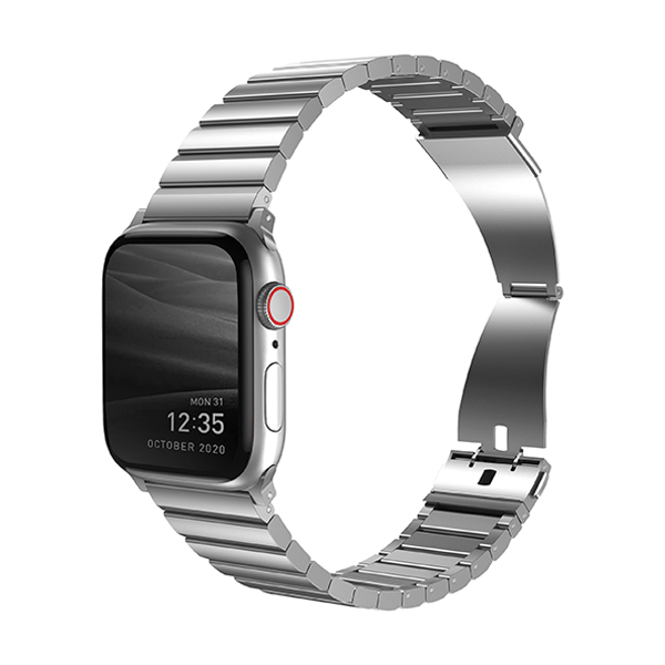 بند اپل‌واچ یونیک مدل Strova سایز 42/44/45/49 میلی‌متری Uniq Strova Silver Apple Watch 45mm Band