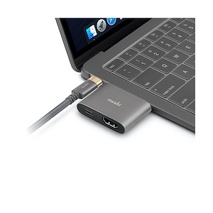 مبدل موشی مدل USB-C to HDMI with Charging Moshi USB-C to HDMI with Charging Titanium Gray Adapter