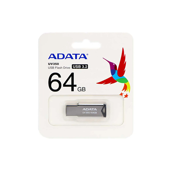 فلش مموری ای‌دیتا مدل UV350 ظرفیت 64 گیگابایت Adata UV350 64GB Silver USB Flash Drive