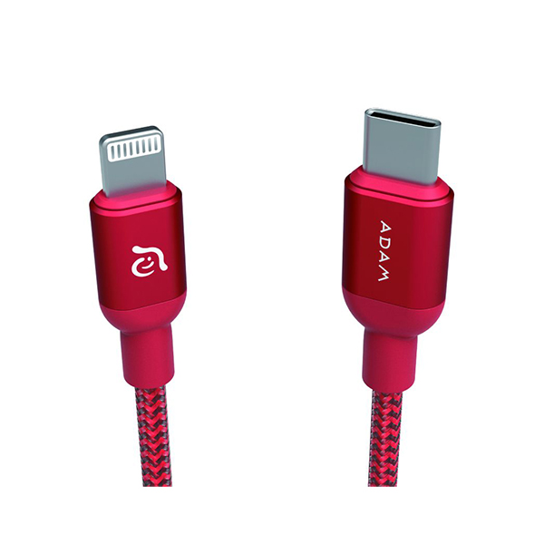 کابل USB-C به Lightning آدام المنتس مدل PeAk II طول 1.2 متر ADAM elements PeAk II USB-C to Lightning 1.2m Red Cable