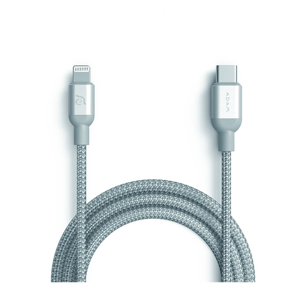 کابل USB-C به Lightning آدام المنتس مدل PeAk II طول 1.2 متر ADAM elements PeAk II USB-C to Lightning 1.2m Silver Cable