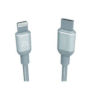 کابل USB-C به Lightning آدام المنتس مدل PeAk II طول 1.2 متر ADAM elements PeAk II USB-C to Lightning 1.2m Silver Cable