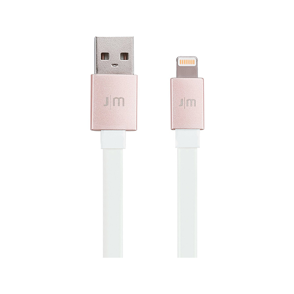 کابل جاست موبایل AluCable Flat USB to Lightning طول 1.2 متر Just Mobile AluCable Flat USB to Lightning Cable Rose Gold - 1.2m