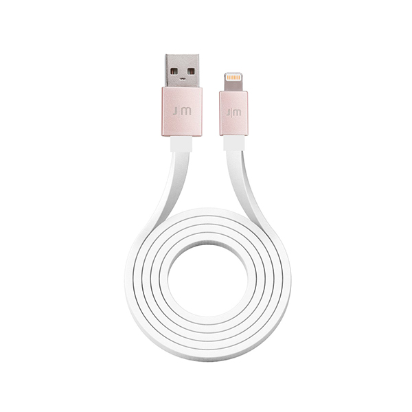 کابل جاست موبایل AluCable Flat USB to Lightning طول 1.2 متر Just Mobile AluCable Flat USB to Lightning Cable Rose Gold - 1.2m