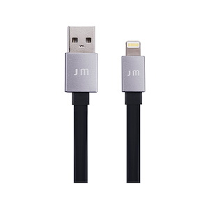 کابل جاست موبایل AluCable Flat USB to Lightning طول 1.2 متر Just Mobile AluCable Flat USB to Lightning Cable Black - 1.2m