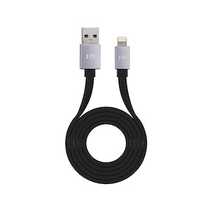 کابل جاست موبایل AluCable Flat USB to Lightning طول 1.2 متر Just Mobile AluCable Flat USB to Lightning Cable Black - 1.2m