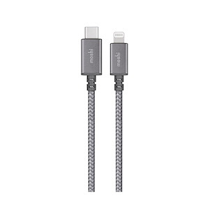 کابل موشی Integra USB-C to Lightning طول 25 سانتی‌متر Moshi Integra USB-C to Lightning Cable Titanium Gray - 25cm