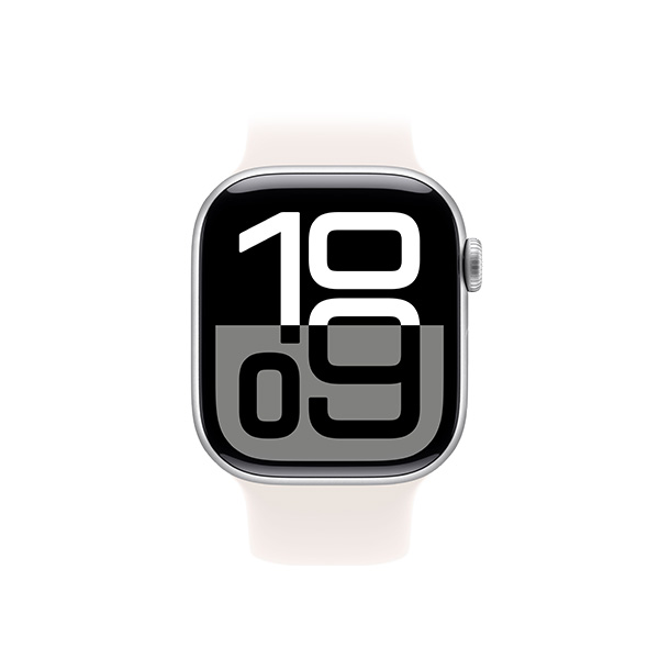 ساعت هوشمند اپل مدل Series 10 Aluminum 42mm Apple Watch Series 10 GPS Silver Aluminum 42mm White Sport Band Smart Watch