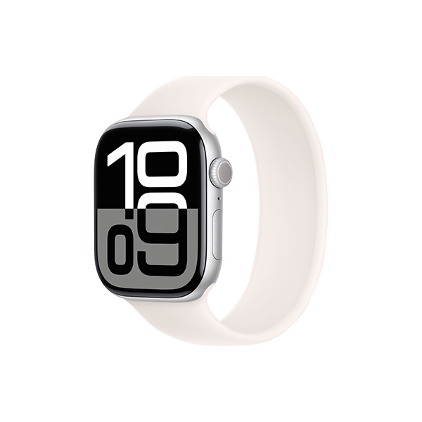 ساعت هوشمند اپل مدل Series 10 Aluminum 42mm Apple Watch Series 10 GPS Silver Aluminum 42mm White Sport Band Smart Watch