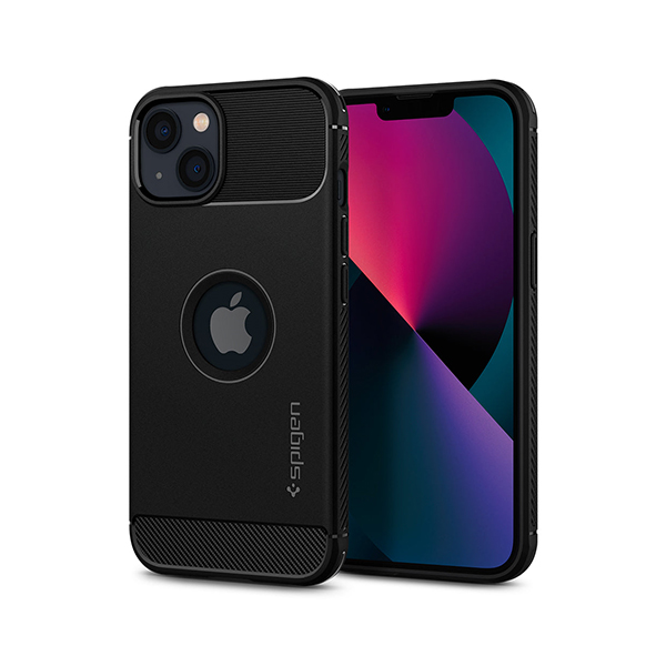 قاب آیفون 13 اسپیگن مدل Rugged Armor Spigen Rugged Armor Matte Black iPhone 13 Case