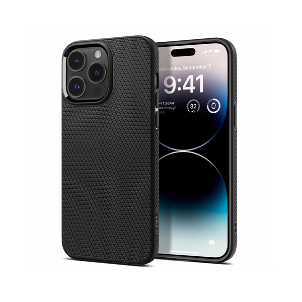 قاب آیفون 14Pro اسپیگن مدل Liquid Air Spigen Liquid Air Matte Black iPhone 14 Pro Case