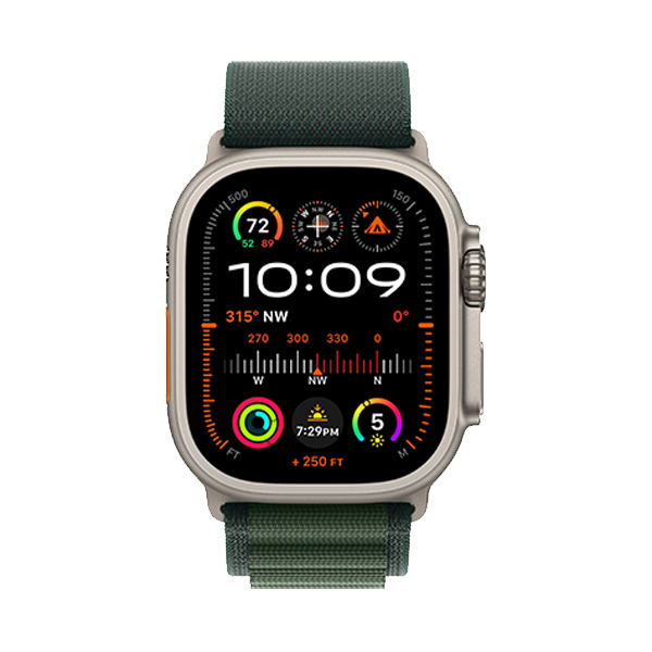 ساعت هوشمند اپل مدل Ultra 2 Natural Titanium Alpine Loop 49mm Apple Watch Ultra 2 Natural Titanium 49mm Dark Green Alpine Loop Band Smart Watch