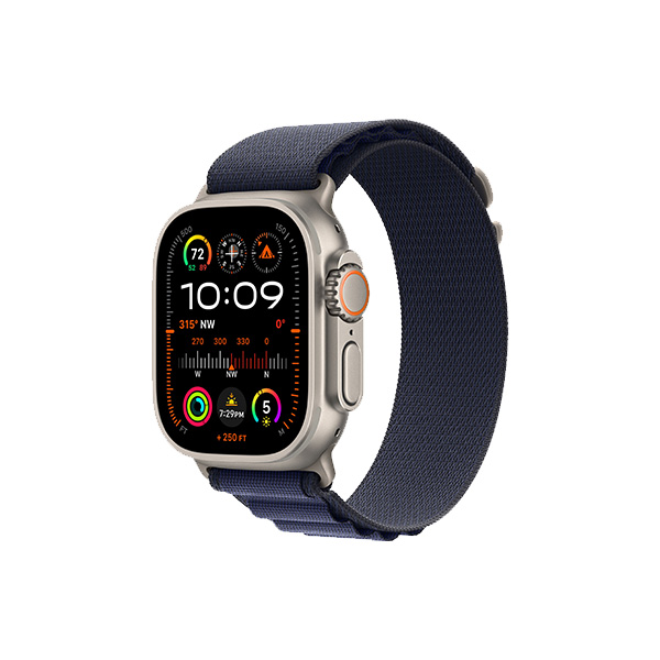 ساعت هوشمند اپل مدل Ultra 2 Natural Titanium Alpine Loop 49mm Apple Watch Ultra 2 Natural Titanium 49mm Navy Alpine Loop Band Smart Watch