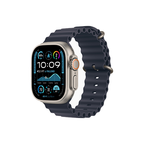 ساعت هوشمند اپل مدل Ultra 2 Natural Titanium Ocean 49mm Apple Watch Ultra 2 Natural Titanium 49mm Navy Ocean Band Smart Watch