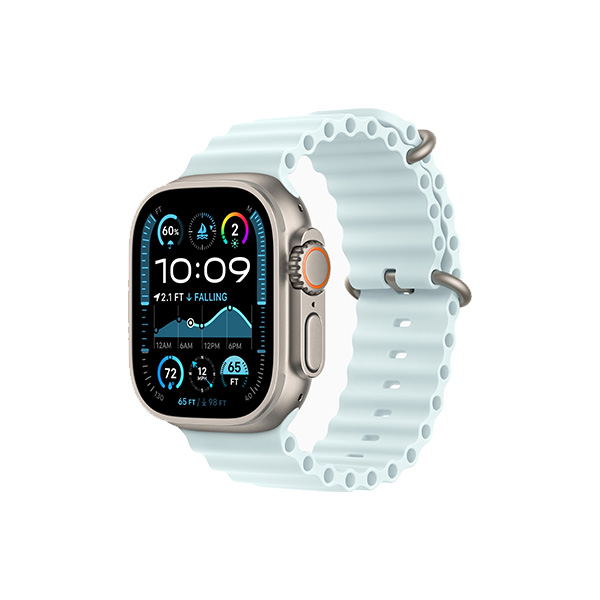 ساعت هوشمند اپل مدل Ultra 2 Natural Titanium Ocean 49mm Apple Watch Ultra 2 Natural Titanium 49mm Ice Blue Ocean Band Smart Watch