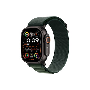 اپل‌واچ اولترا تیتانیوم مشکی 2023 Alpine Loop سایز 49mm Apple Watch Ultra 2 Black Titanium 49mm Dark Green Alpine Loop Band Smart Watch