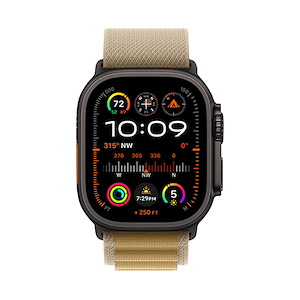 اپل‌واچ اولترا تیتانیوم مشکی 2023 Alpine Loop سایز 49mm Apple Watch Ultra 2 Black Titanium 49mm Tan Alpine Loop Band Smart Watch