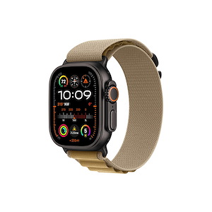 اپل‌واچ اولترا تیتانیوم مشکی 2023 Alpine Loop سایز 49mm Apple Watch Ultra 2 Black Titanium 49mm Tan Alpine Loop Band Smart Watch