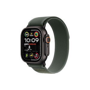 اپل‌واچ اولترا تیتانیوم مشکی 2023 Trail Loop سایز 49mm Apple Watch Ultra 2 Black Titanium 49mm Green Trail Loop Band Smart Watch