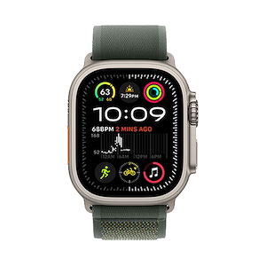 ساعت هوشمند اپل مدل Ultra 2 Natural Titanium Trail Loop 49mm Apple Watch Ultra 2 Natural Titanium 49mm Green Trail Loop Band Smart Watch