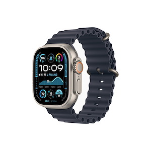 ساعت هوشمند اپل مدل Ultra 2 Natural Titanium Ocean 49mm Apple Watch Ultra 2 Natural Titanium 49mm Navy Ocean Band Smart Watch