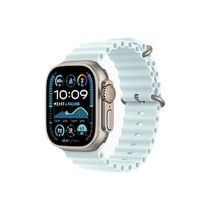 ساعت هوشمند اپل مدل Ultra 2 Natural Titanium Ocean 49mm Apple Watch Ultra 2 Natural Titanium 49mm Ice Blue Ocean Band Smart Watch