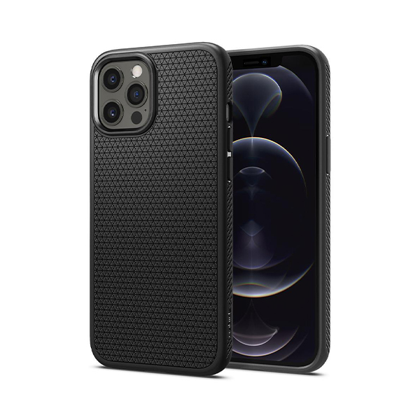 قاب آیفون 12/12Pro اسپیگن مدل Liquid Air Spigen Liquid Air Matte Black iPhone 12/12 Pro Case