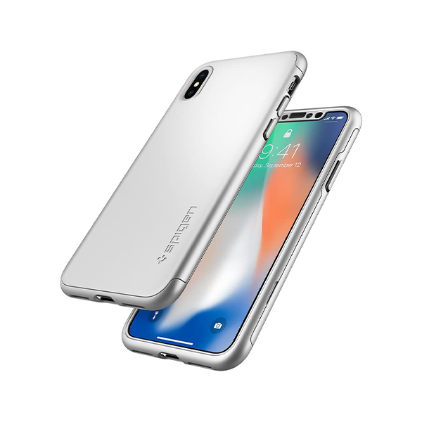 قاب آیفون X/XS اسپیگن مدل Thin Fit 360 Spigen Thin Fit 360 Satin Silver iPhone X/XS Case