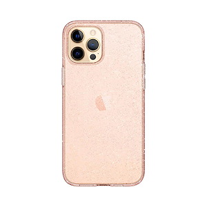 قاب آیفون 12/12Pro اسپیگن مدل Liquid Crystal Glitter Spigen Liquid Crystal Glitter Rose Quartz iPhone 12/12 Pro Case