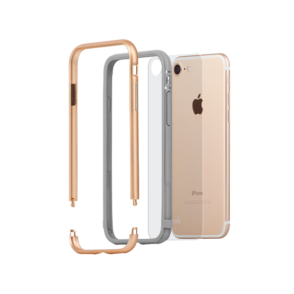 قاب آیفون 7/8/SE موشی مدل Luxe Metal Bumper Moshi Luxe Metal Bumper Satin Gold iPhone 7/8/SE Case