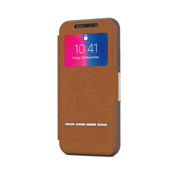 قاب آیفون X/XS موشی مدل SenseCover Touch-sensitive Portfolio Moshi SenseCover Touch-sensitive Portfolio Caramel Brown iPhone X/XS Case